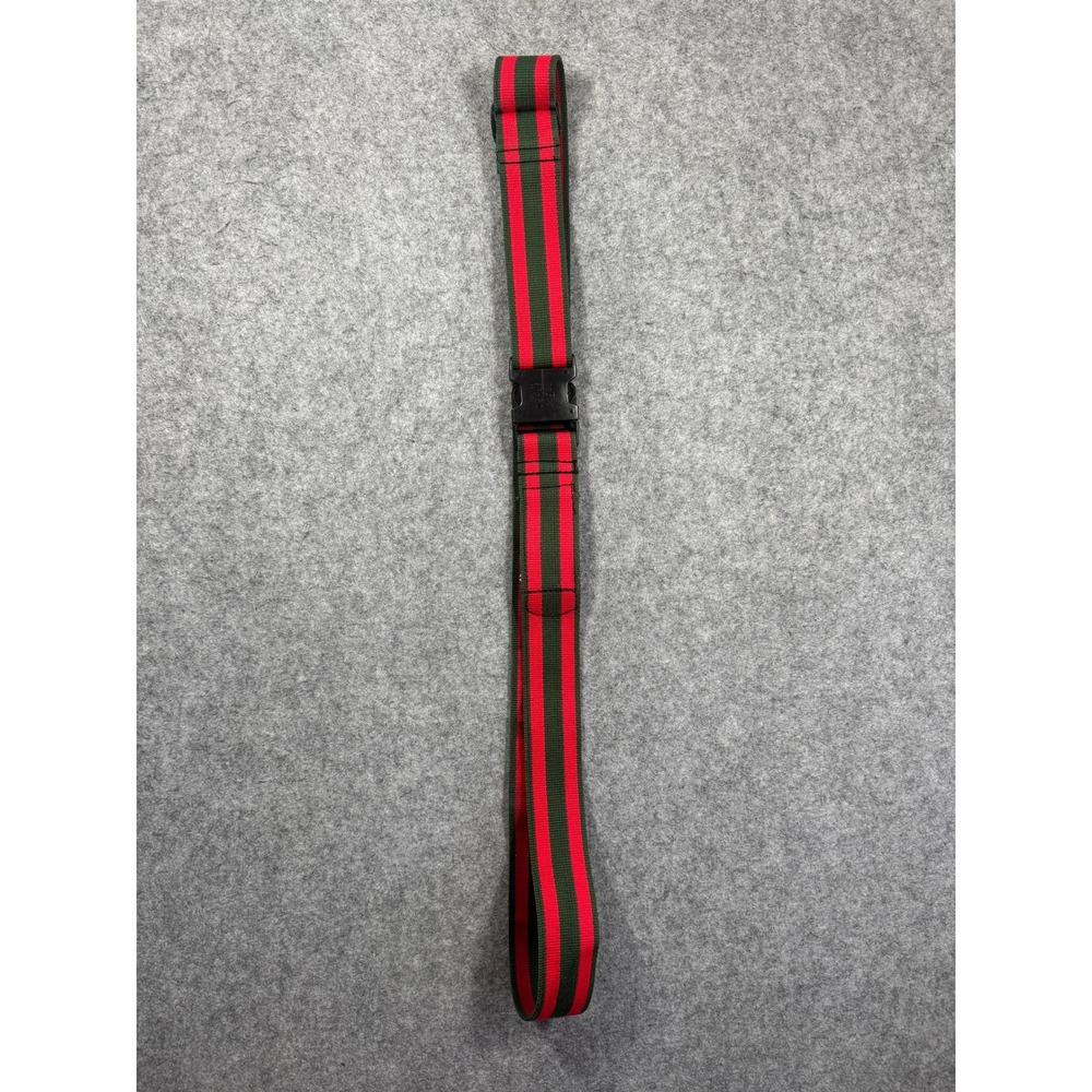Echolac Unisex Vintage Luggage Strap OS Red Green Striped Webbing Buckle ID Tag
